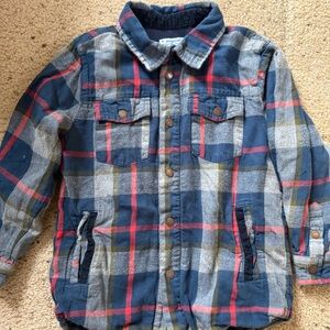 Mayoral Blue and Red Lined Plaid Shirt